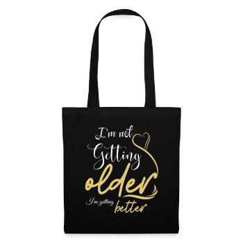 Ne pas vieillir, s’améliorer - Sac en tissu - noir - Devant
