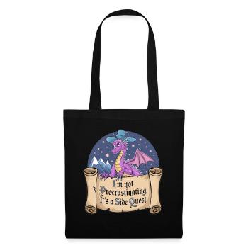 Fantasy Dragon : Motif de quête secondaire amusant pour le jeu - Sac en tissu - noir - Devant