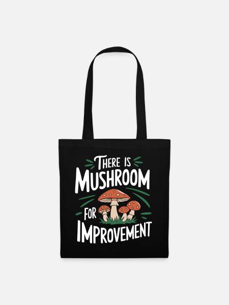 Pilz Pilze Funghi Champignon - Stoffbeutel - Schwarz
