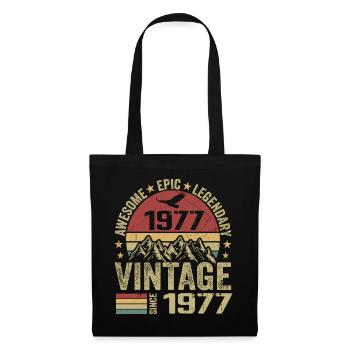 Vintage 1977 Cadeau Anniversaire 1977 - Né en 1977 - Sac en tissu - noir - Devant