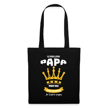 Papa Roi Pour Toujours – Je T’aime Papa - Sac en tissu - noir - Devant
