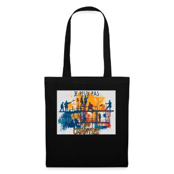 Je peux pas j'ai chantier - Sac en tissu - noir - Devant