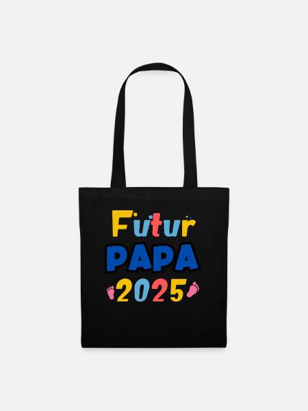 zukünftiger Vater 2025 - Stoffbeutel - Schwarz