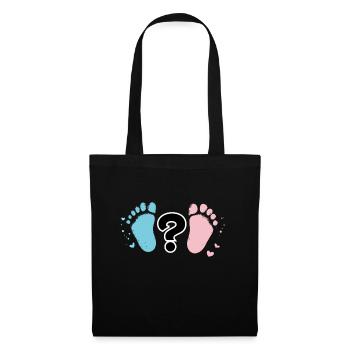 Empreintes Bébé Pastel et Question - Sac en tissu - noir - Devant