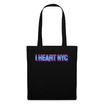 Typographie rétro de Cœur Néon à New York - Sac en tissu - noir - Devant
