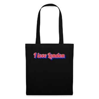I Love London Script - Stoffbeutel - Schwarz - Vorne