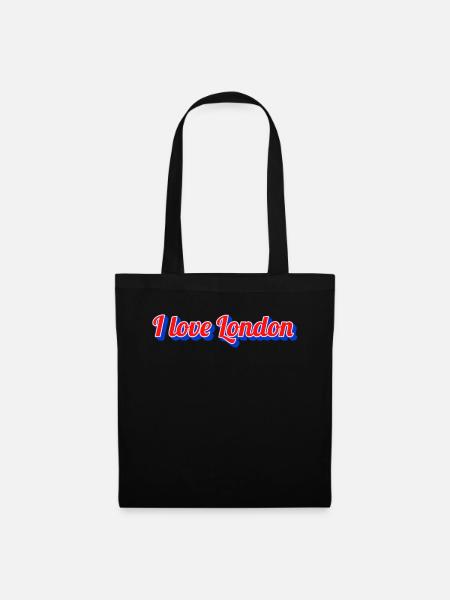 I Love London Script - Stoffbeutel - Schwarz