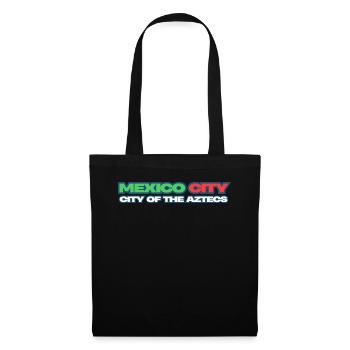 Aztec City Neon Mexiko-Stadt Retro - Stoffbeutel - Schwarz - Vorne