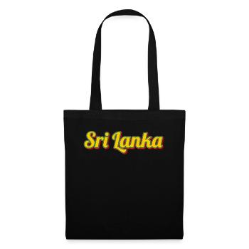 Sri Lanka Retro-Schrift in Farbe - Stoffbeutel - Schwarz - Vorne