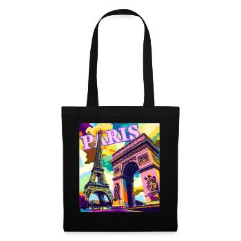 Paris Pop Art Skyline - Tote Bag - black - Front