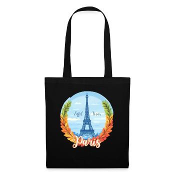 Paris Skyline with Laurel Frame - Tote Bag - black - Front