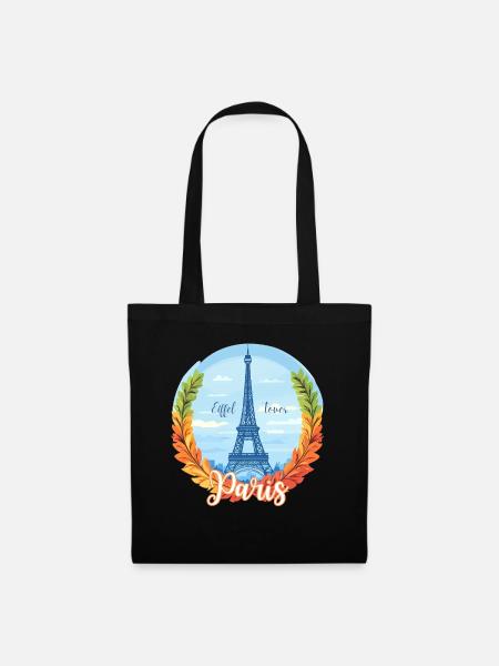 Paris Skyline with Laurel Frame - Tote Bag - black