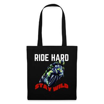 Roule dur, reste sauvage, moto rider - Sac en tissu - noir - Devant