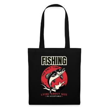 Taille de pêche Lie Tee - Sac en tissu - noir - Devant