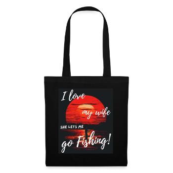 J’adore ma femme pêcher au coucher du soleil - Sac en tissu - noir - Devant