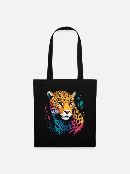 Jaguar Head RENDU - Sac en tissu - noir