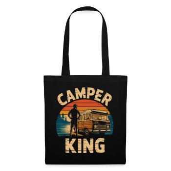 Vintage Camper King Sonnenuntergang Design - Stoffbeutel - Schwarz - Vorne