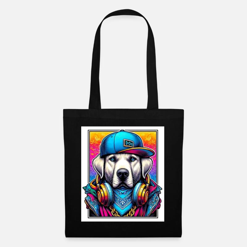 Hund - Stoffbeutel - Schwarz