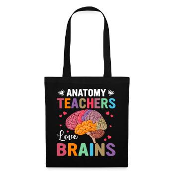 Le professeur d’anatomie aime les cerveaux – design coloré - Sac en tissu - noir - Devant