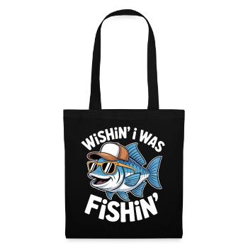 Poisson humoristique avec lunettes de soleil et casquette - Sac en tissu - noir - Devant