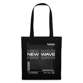 Musique New Wave Line Design abstrait - Sac en tissu - noir - Devant