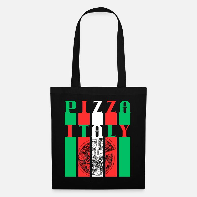 Pizza Italien Stil Illustration - Stoffbeutel - Schwarz