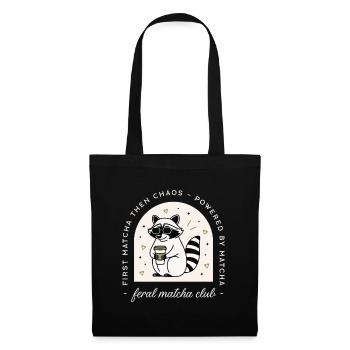 Matcha club drôle thé féral raton laveur amateurs - Sac en tissu - noir - Devant