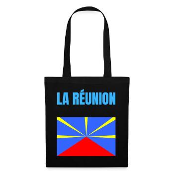 T-shirt drapeau La Réunion volcan - Sac en tissu - noir - Devant