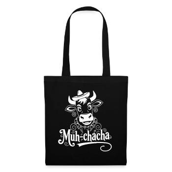 Vache Moo-ChaCha avec des fioritures - Sac en tissu - noir - Devant