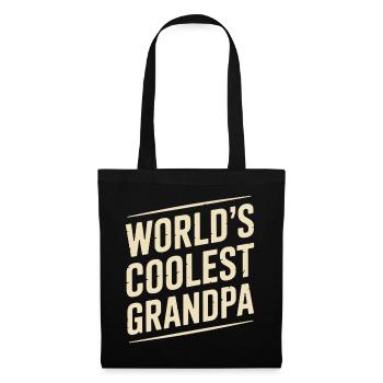 Worlds Coolest Grandpa Opa Spruch Vintage - Stoffbeutel - Schwarz - Vorne