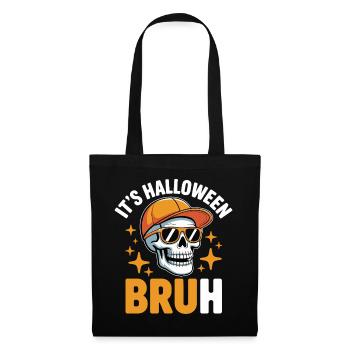 Bruh Skull Halloween Tee - Tote Bag - black - Front