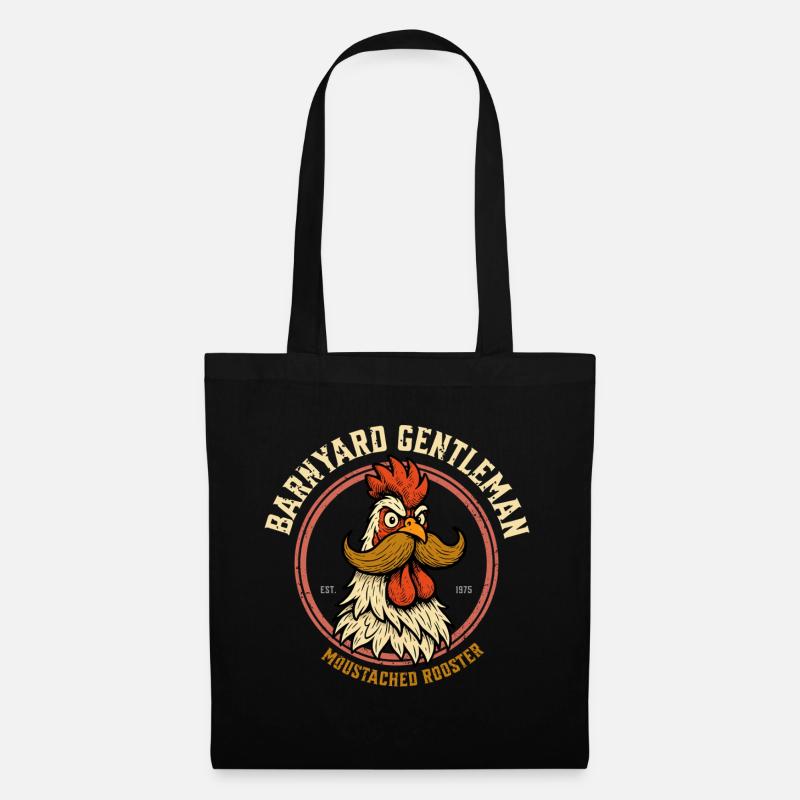 The Mustached Rooster - Stoffbeutel - Schwarz