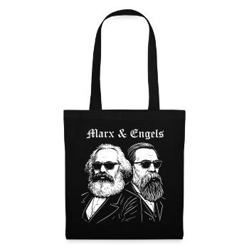 Marx & Engels mit schwarzen Sonnenbrillen - Stoffbeutel - Schwarz - Vorne
