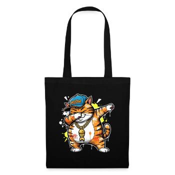 Dessin drôle de miaulement drôle d’art de rue de chat - Sac en tissu - noir - Devant