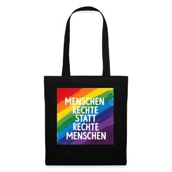 Human rights instead of right-wing people rainbow - Tote Bag - black - Front