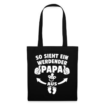 So sieht ein werdender Papa aus - Stoffbeutel - Schwarz - Vorne