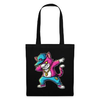 Déclaration humoristique de style de rue de Dab Cat - Sac en tissu - noir - Devant