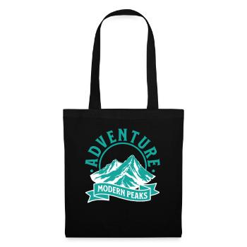 Adventure Modern Peaks – Berge Outdoor Design - Stoffbeutel - Schwarz - Vorne