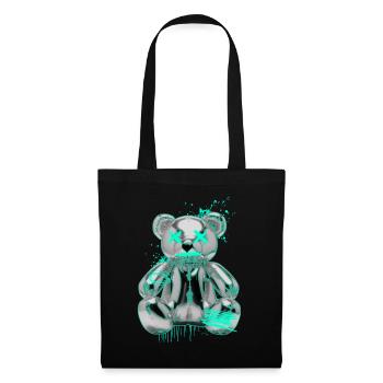 Graffiti Teddy Rebell Street Art - Stoffbeutel - Schwarz - Vorne