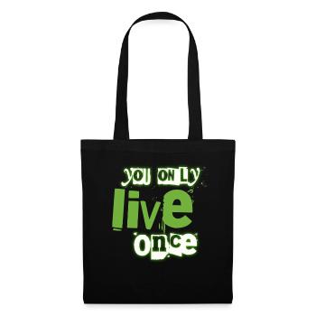 On ne vit qu’une fois On regarde des graffitis verts - Sac en tissu - noir - Devant