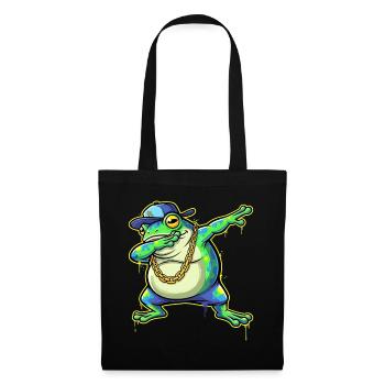 Green Street Frog with Gold Chain Dabbing - Tote Bag - black - Front