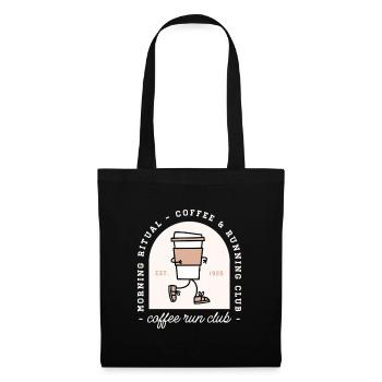 Funny coffee and running lovers run club - Tote Bag - black - Front