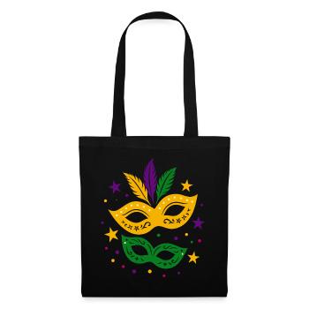Carnival Masks with Stars & Colorful Feathers - Tote Bag - black - Front