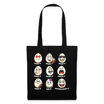 Jeux de mots : œufs divers - Sac en tissu - noir - Devant