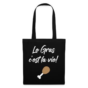 Le Gras C'est La Vie ! Design Karadoc Kaamelot - Sac en tissu - noir - Devant