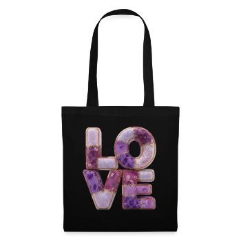 Patchwork Love Quiltlook Lettering - Tote Bag - black - Front