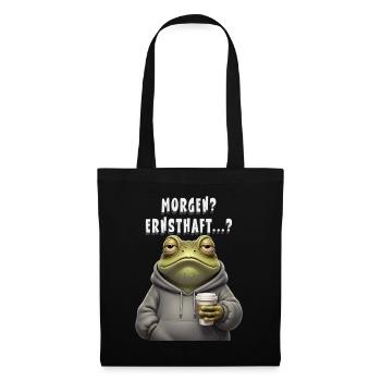 Morning lazy frog with coffee Tomorrow Seriously? - Tote Bag - black - Front