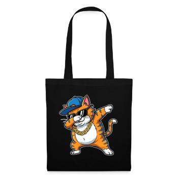 Dabbing Cat Cool Hip Hop Cartoon - Tote Bag - black - Front