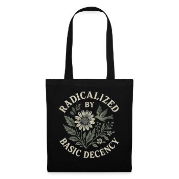 Radicalized By Basic Decency Floral Design - Tote Bag - black - Front