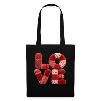 Patchwork Love Romantic Gift for Girlfriend - Tote Bag - black - Front